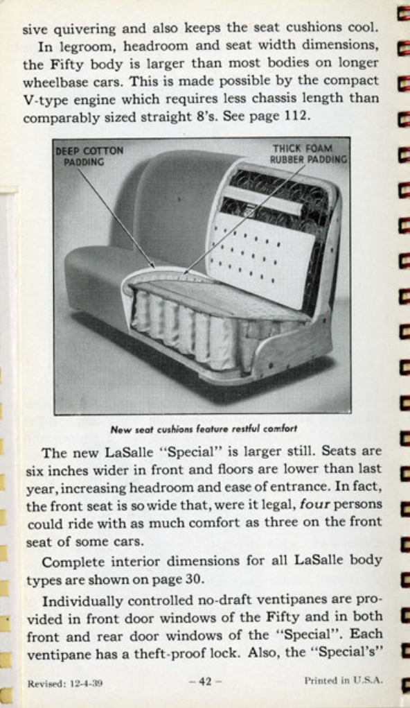 1940 Cadillac LaSalle Data Book Page 47